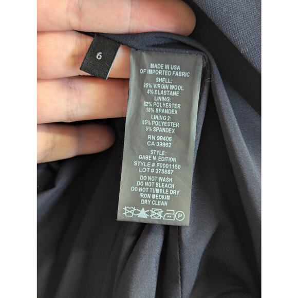 Theory Blazer Womens 6 Navy Blue Office Professional Preppy Classic Wool - Picture 4 of 6